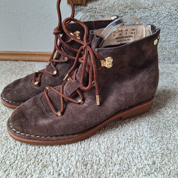 Hush Puppies Catelyn Brown Suede Lace/Zip Up Hiking Boot Womens Size 8 - Picture 1 of 9